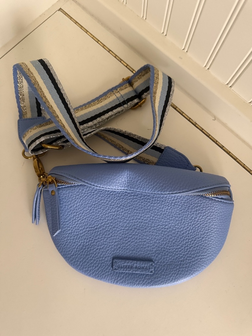 Oliver Bonas Becca Denim Blue Belt Bag - Picture 4 of 8